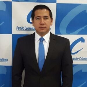 Luis Karol León, precandidato a la Cámara por Cundinamarca, inscrito con el Partido Conservador Colombiano.