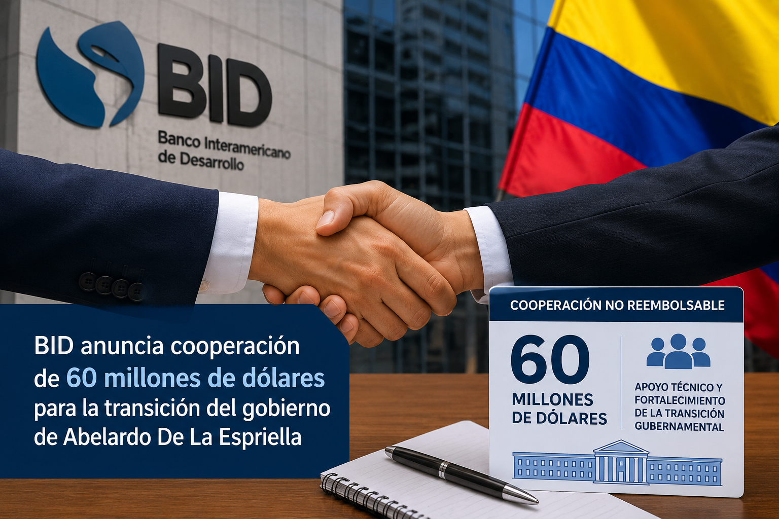 BID anuncia cooperación de 60 millones de dólares para transición presidencial en Colombia