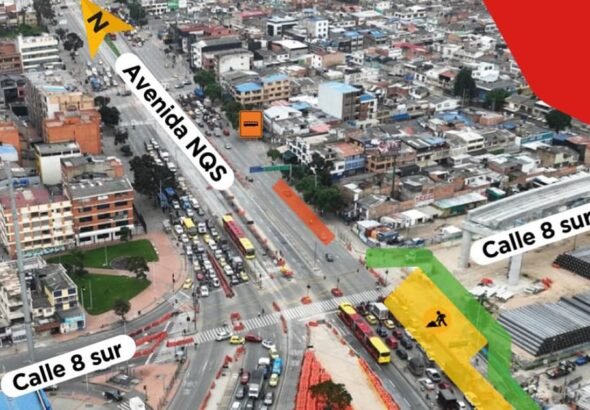 Cierre de un carril en la avenida NQS con calle Octava sur por obras del Metro