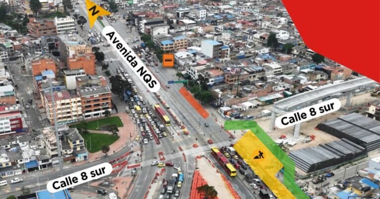 Cierre de un carril en la avenida NQS con calle Octava sur por obras del Metro