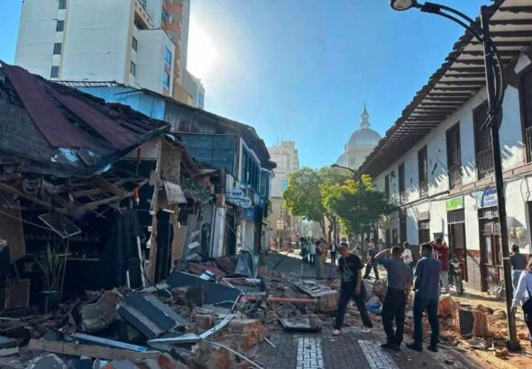 Daños provocados por el temblor.