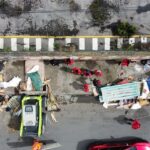 Operativo de recuperación del espacio público en Isla del Sol, Tunjuelito, con retiro de estructuras no convencionales y recolección de residuos voluminosos.